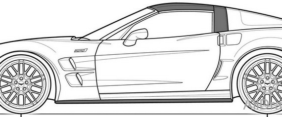 Chevrolets Corvette ZR-1 (2009) (Chevrolet Corvette ZR-1 (2009)) are drawings of the car